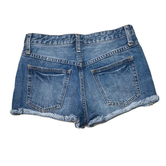 Free People BUTTON FLY High Rise Jean Shorts - Picture 2 of 6